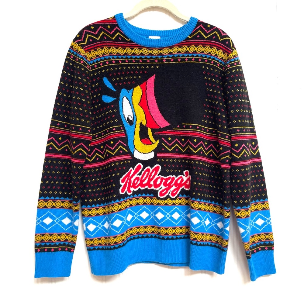 Kelloggs Toucan Sam Knit Christmas Sweater Size Adult Small